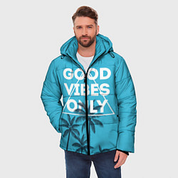Куртка зимняя мужская Good vibes only, цвет: 3D-черный — фото 2