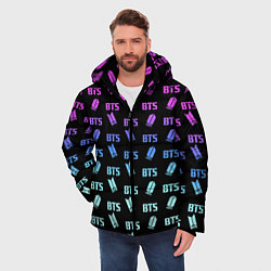 Куртка зимняя мужская BTS: Neon Gradient, цвет: 3D-черный — фото 2