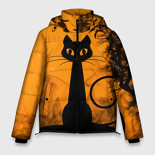 Мужская зимняя куртка Halloween Cat / 3D-Черный – фото 1