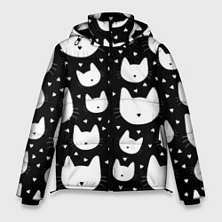 Куртка зимняя мужская Love Cats Pattern, цвет: 3D-красный