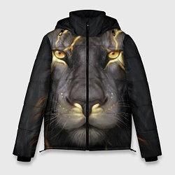 Куртка зимняя мужская Лев с молнией, цвет: 3D-черный