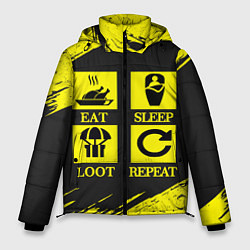 Куртка зимняя мужская PUBG: Eat, Sleep, Loot, Repeat, цвет: 3D-черный