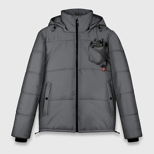 Мужская зимняя куртка Беззубик в кармане / 3D-Черный – фото 1