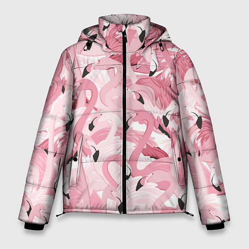 Мужская зимняя куртка Розовый фламинго / 3D-Черный – фото 1