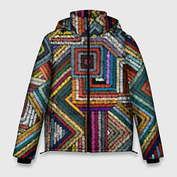 Куртка зимняя мужская Этнический ковровый орнамент, цвет: 3D-черный
