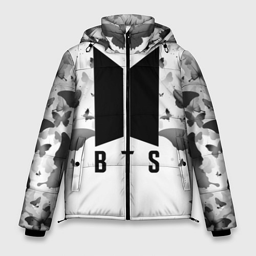 Мужская зимняя куртка BTS: Grey Butterflies / 3D-Черный – фото 1