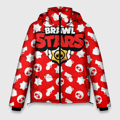 Мужская зимняя куртка Brawl Stars: Red & White / 3D-Черный – фото 1