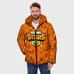 Куртка зимняя мужская Brawl Stars: Orange Team, цвет: 3D-черный — фото 2