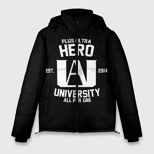 Мужская зимняя куртка My Hero Academia белый лого / 3D-Черный – фото 1