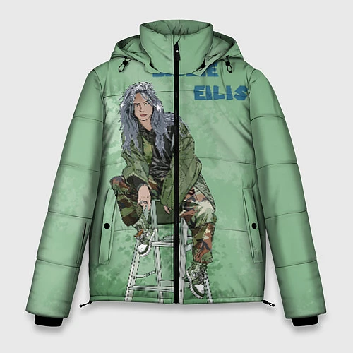 Мужская зимняя куртка Billie Eilish: Green Motive / 3D-Черный – фото 1