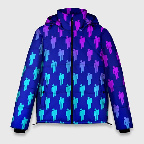 Мужская зимняя куртка Billie Eilish: Violet Pattern / 3D-Черный – фото 1