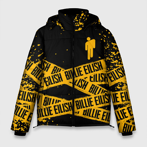 Мужская зимняя куртка BILLIE EILISH: Yellow & Black Tape / 3D-Черный – фото 1