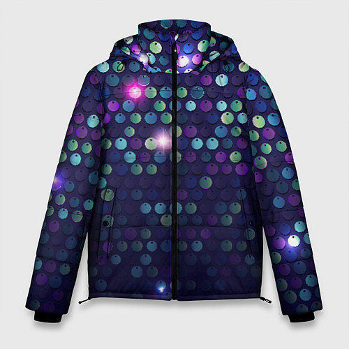 Мужская зимняя куртка Блестки диско / 3D-Черный – фото 1
