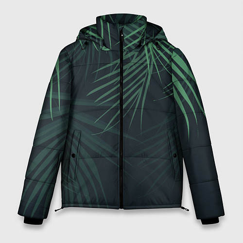 Мужская зимняя куртка Пальмовый узор / 3D-Черный – фото 1