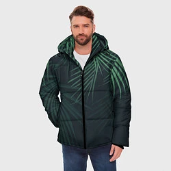 Куртка зимняя мужская Пальмовый узор, цвет: 3D-черный — фото 2