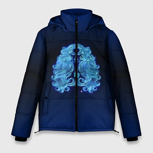 Мужская зимняя куртка Знаки Зодиака Дева / 3D-Черный – фото 1