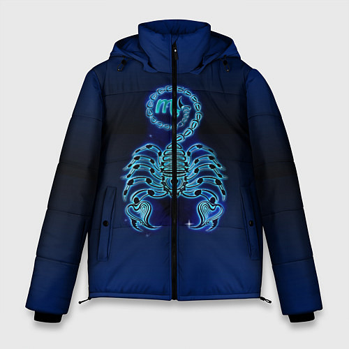 Мужская зимняя куртка Знаки Зодиака Скорпион / 3D-Черный – фото 1