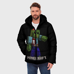 Куртка зимняя мужская MINECRAFT ЗОМБИ, цвет: 3D-черный — фото 2