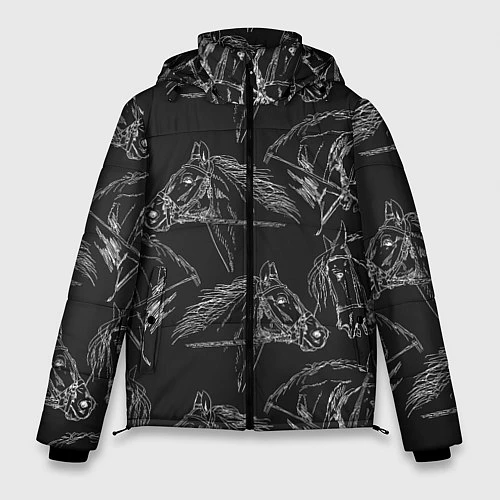 Мужская зимняя куртка Кони / 3D-Черный – фото 1