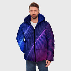 Куртка зимняя мужская Фиолетово 3d волны 2020, цвет: 3D-красный — фото 2