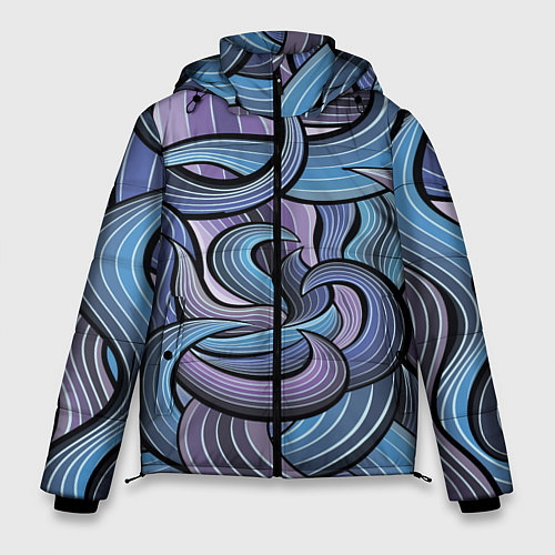 Мужская зимняя куртка Абстрактные краски / 3D-Черный – фото 1