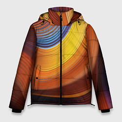 Куртка зимняя мужская Плавные Линии, цвет: 3D-красный