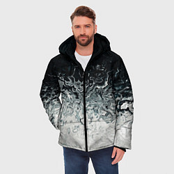 Куртка зимняя мужская Вода абстракция, цвет: 3D-черный — фото 2
