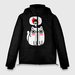Куртка зимняя мужская Meme cat, цвет: 3D-черный