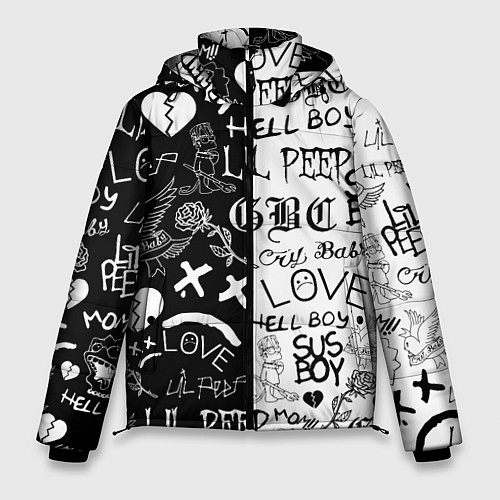 Мужская зимняя куртка LIL PEEP LOGOBOMBING / 3D-Черный – фото 1