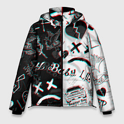 Куртка зимняя мужская LIL PEEP GLITCH, цвет: 3D-черный