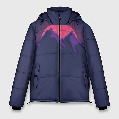 Мужская зимняя куртка Mountain sunset / 3D-Черный – фото 1
