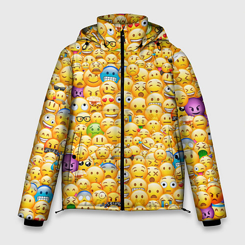 Мужская зимняя куртка Смайлики Emoji / 3D-Черный – фото 1