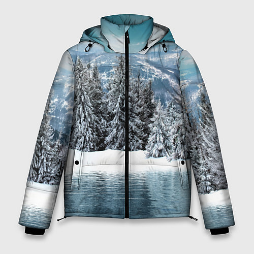Мужская зимняя куртка Зимний лес / 3D-Черный – фото 1
