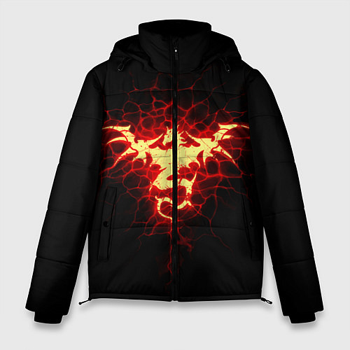Мужская зимняя куртка Огненный Дракон / 3D-Черный – фото 1