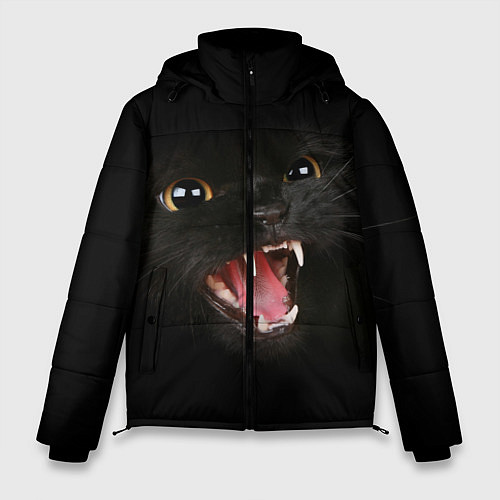Мужская зимняя куртка Злой Котик / 3D-Черный – фото 1