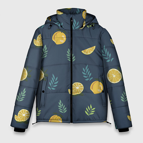 Мужская зимняя куртка Лимонный узор / 3D-Черный – фото 1