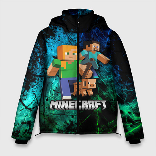 Мужская зимняя куртка Minecraft Майнкрафт / 3D-Черный – фото 1