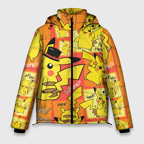 Мужская зимняя куртка Pikachu / 3D-Черный – фото 1