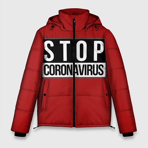 Мужская зимняя куртка Stop Coronavirus / 3D-Черный – фото 1