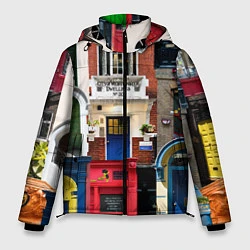 Куртка зимняя мужская London doors цифровой коллаж, цвет: 3D-светло-серый
