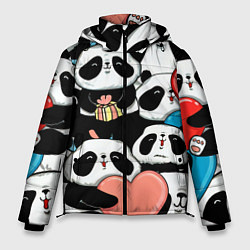 Куртка зимняя мужская Панды, цвет: 3D-черный