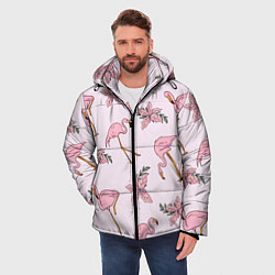 Куртка зимняя мужская Розовый фламинго, цвет: 3D-черный — фото 2