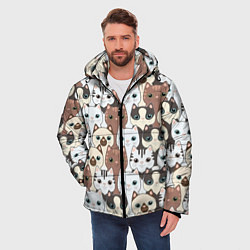 Куртка зимняя мужская Животные, цвет: 3D-светло-серый — фото 2
