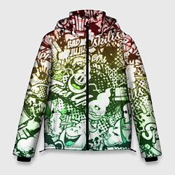 Куртка зимняя мужская Граффити, цвет: 3D-черный
