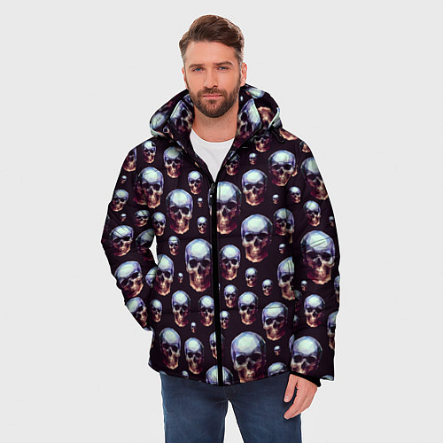 Мужская зимняя куртка Череп / 3D-Светло-серый – фото 3