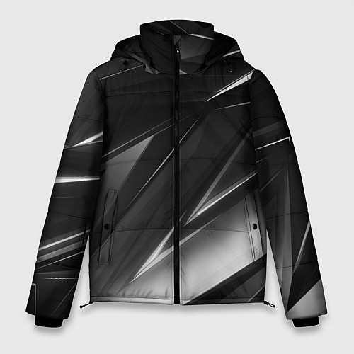 Мужская зимняя куртка GEOMETRY STRIPES BLACK & WHITE / 3D-Черный – фото 1