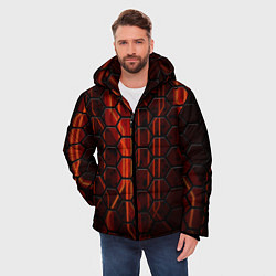 Куртка зимняя мужская Огненные соты, цвет: 3D-красный — фото 2