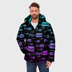 Куртка зимняя мужская PornHub, цвет: 3D-черный — фото 2