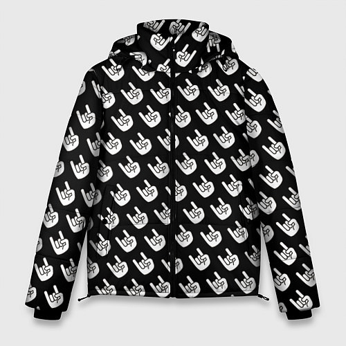 Мужская зимняя куртка Паттерн Рок коза / 3D-Черный – фото 1