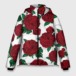 Куртка зимняя мужская Винтажные розы, цвет: 3D-светло-серый